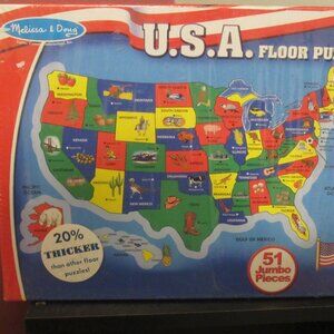 NIB/Melissa & Doug USA Map Floor Puzzle ~ BRAND NEW, SEALED!